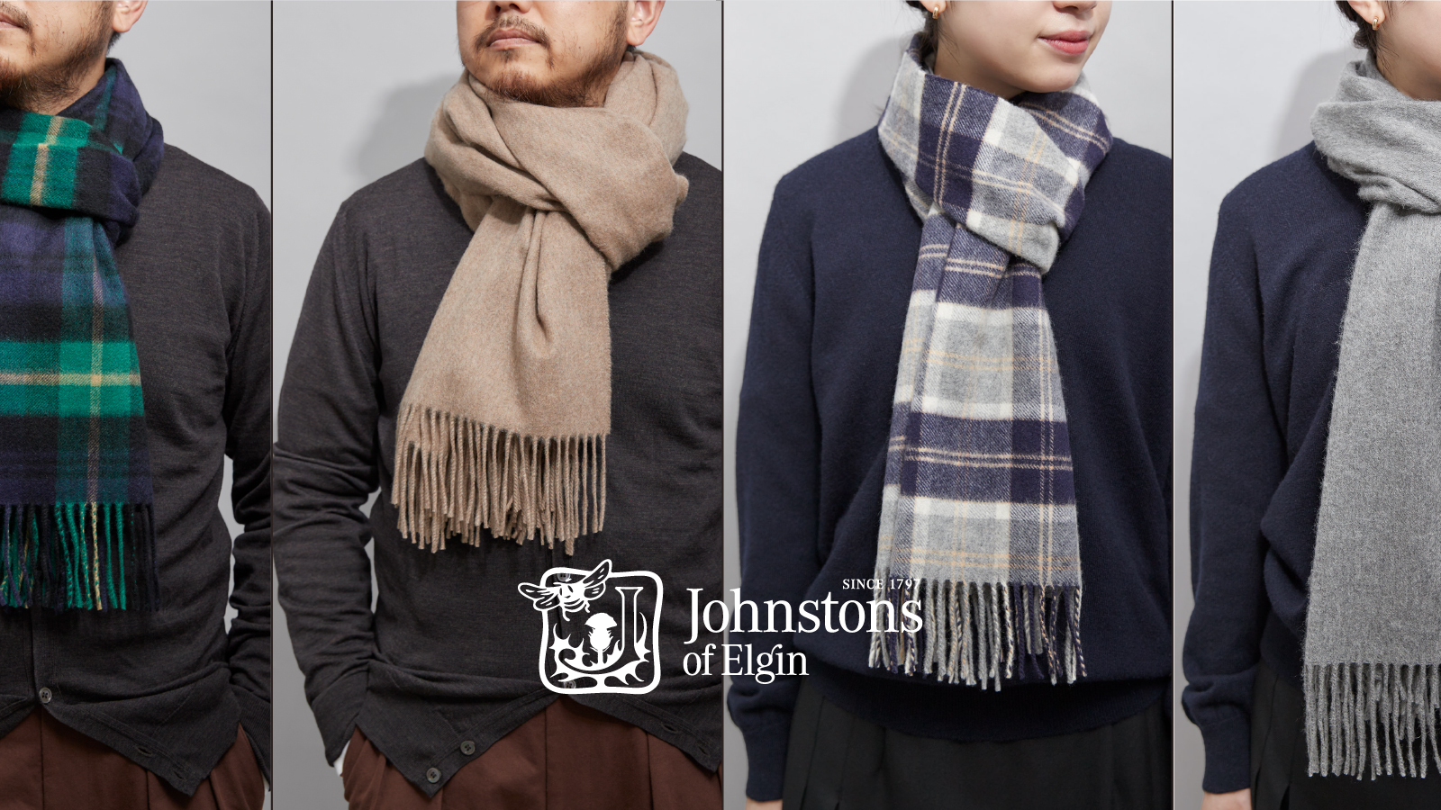 Johnstonsジョンストンズ カシミヤプレーンスカーフ-