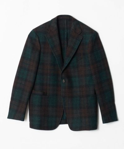 アジア限定 ブラウンチェックハリスツイードジャケット British Made アジア限定 ブラウンチェックハリスツイードジャケット British Made
