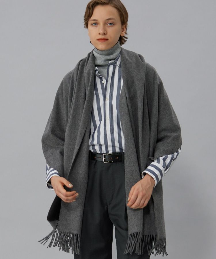 BM ブリティッシュメイド　ストライプ長袖シャツ Lサイズ BM ブリティッシュメイド サックスブルー 長袖シャツ Lサイズ