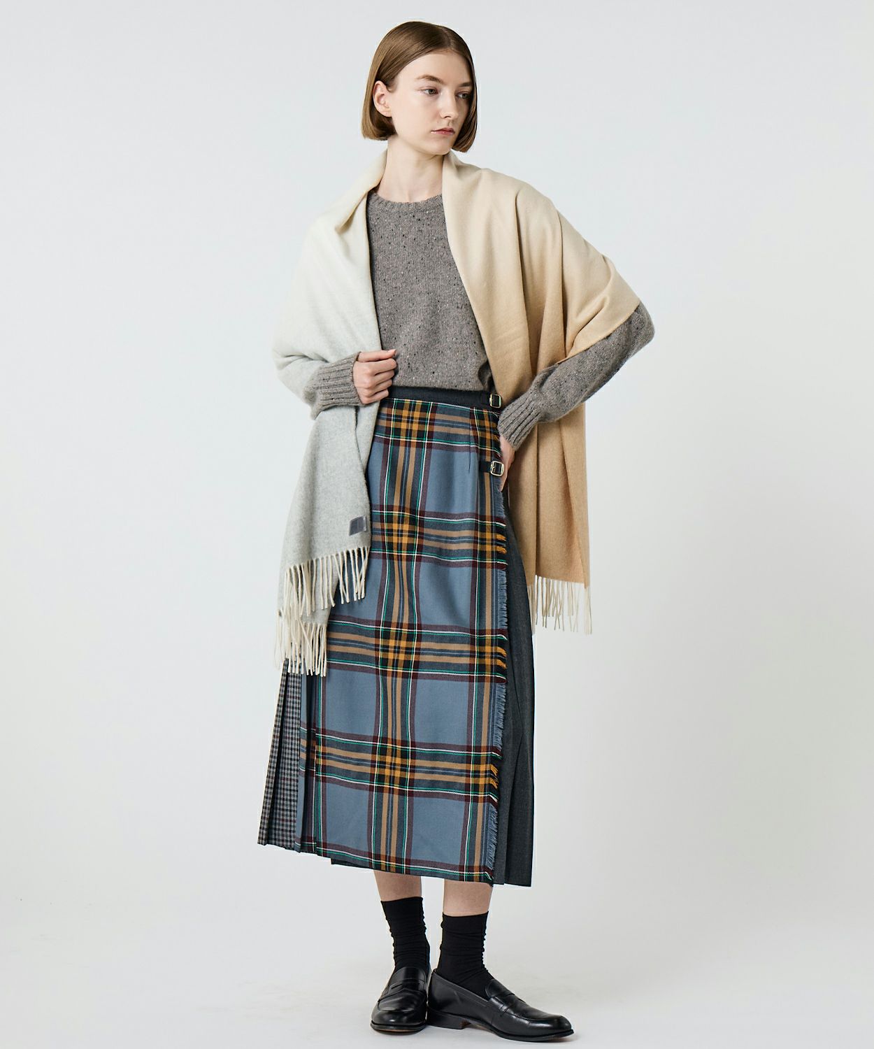 大判グラデーションストール(カシミヤ) 全2色 | BRITISH MADE