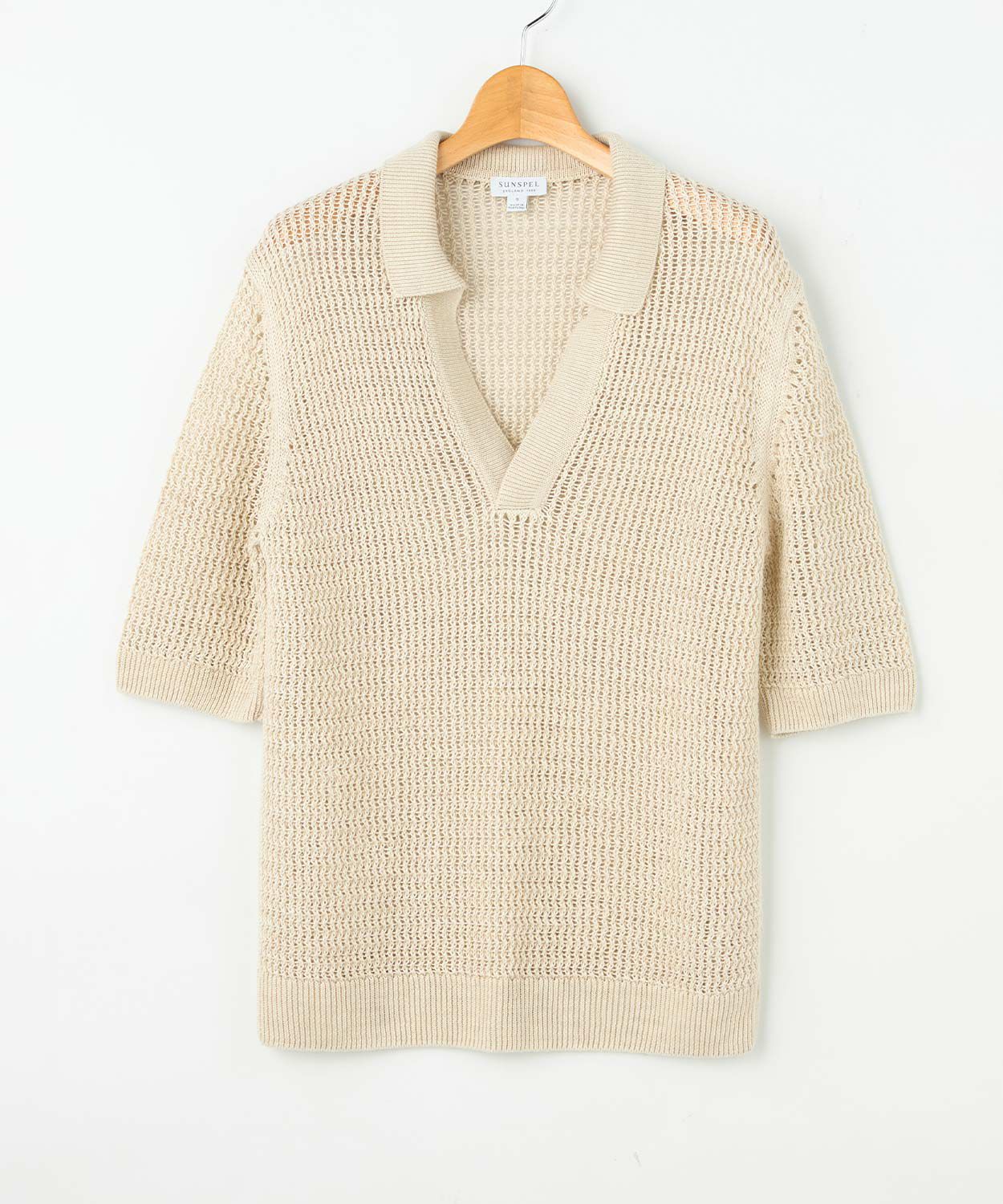 メッシュニットポロシャツ(リネン)(WOMEN) 全2色 | BRITISH MADE