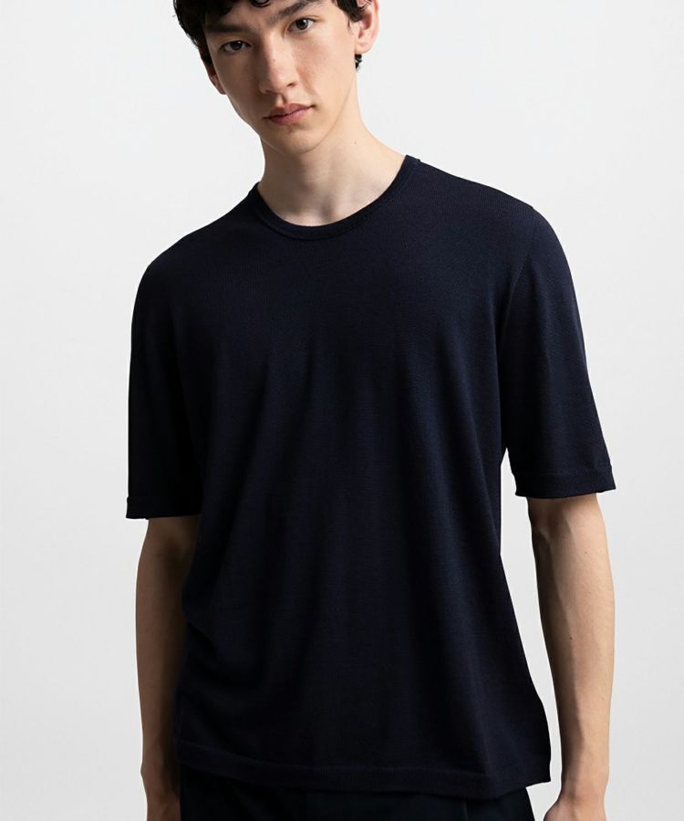 ラウンドネックTシャツ(メリノウール)(MEN) 全2色 | BRITISH MADE