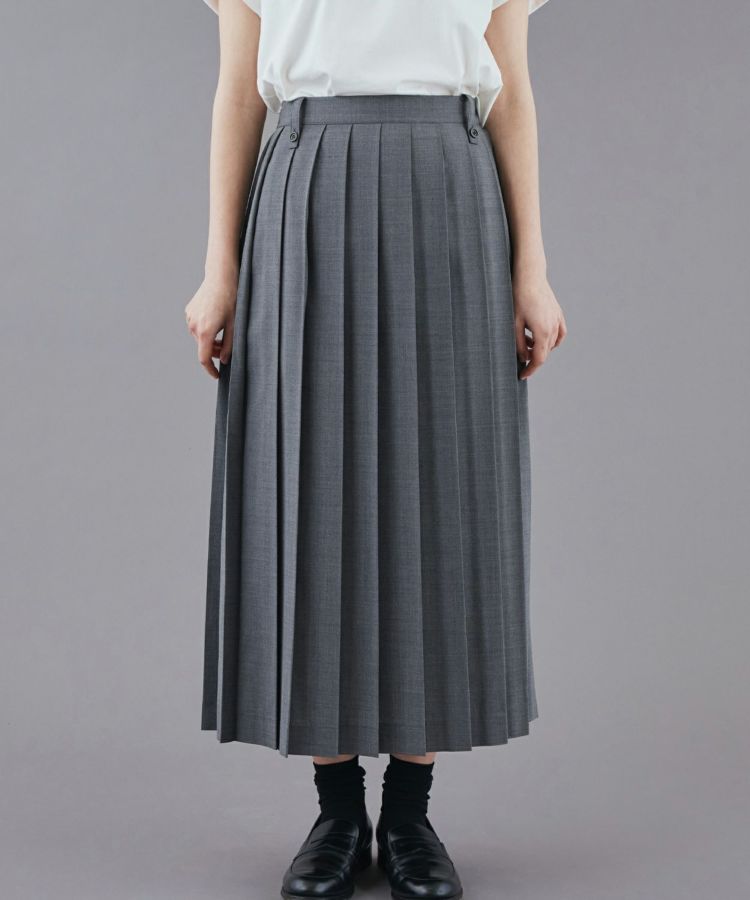 ボタンループプリーツスカート(WOMEN) 全2色 | BRITISH MADE