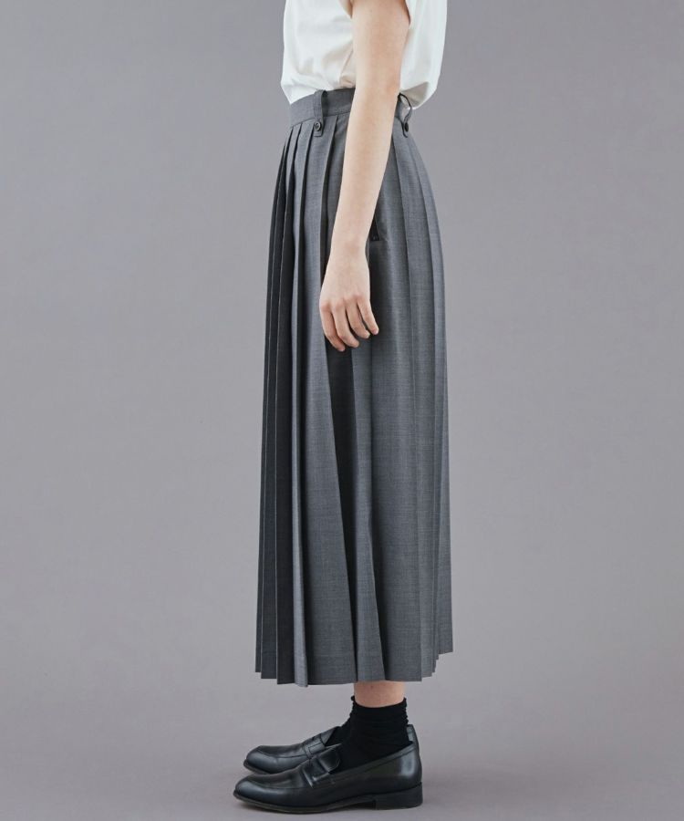 ボタンループプリーツスカート(WOMEN) 全2色 | BRITISH MADE
