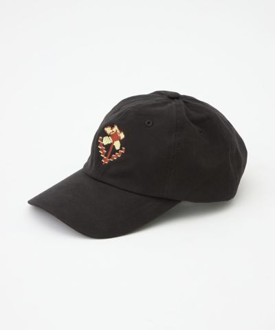 フラワーエンブレム刺繍ベースボールキャップ(コットン)(UNISEX) 全1色
