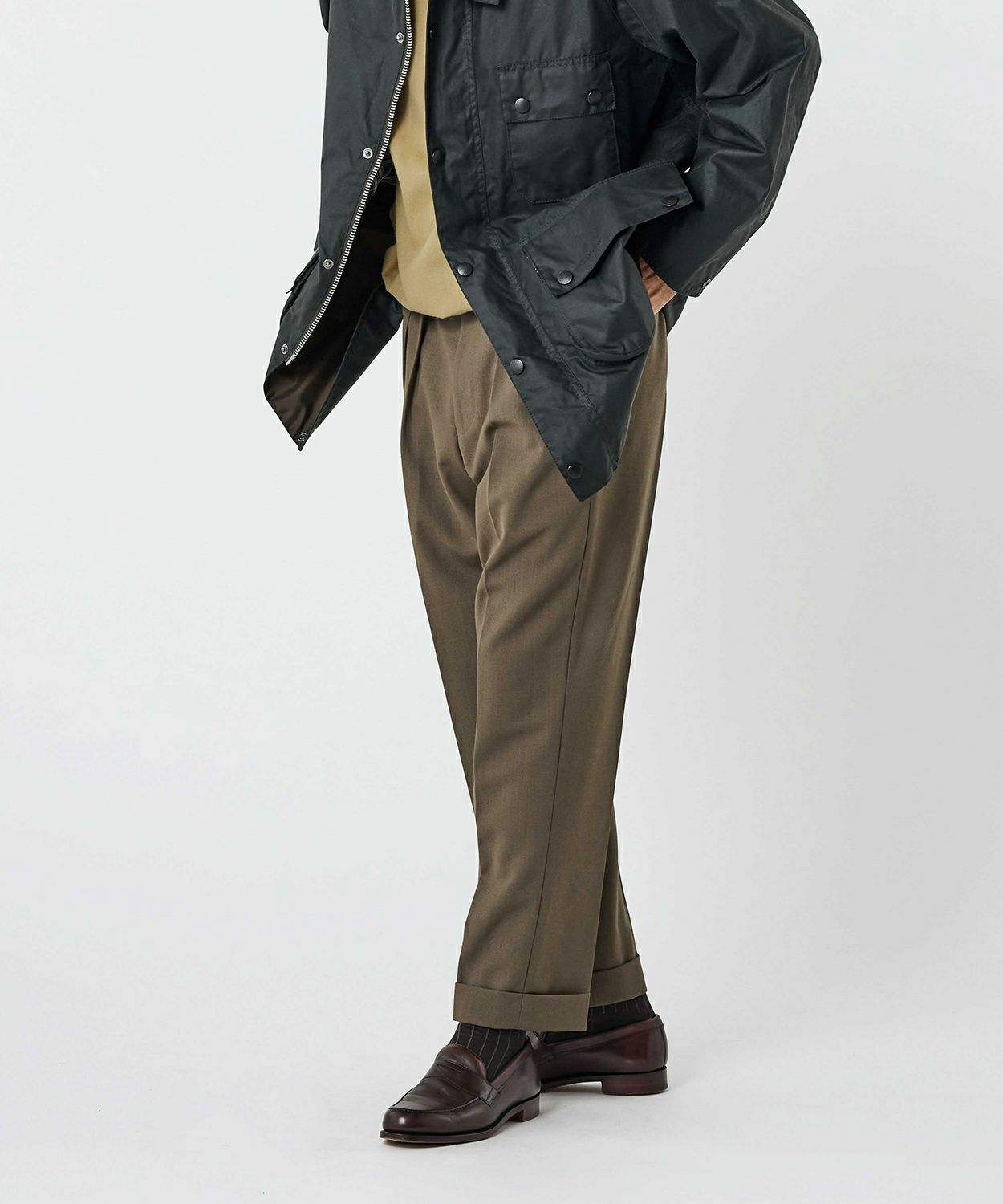 BRITISH MADE オフィサーパンツ /ポーツマス（ベルトループ付）カーキ BRITISH MADE オフィサーパンツ /ポーツマス（ベルトループ付）カーキ