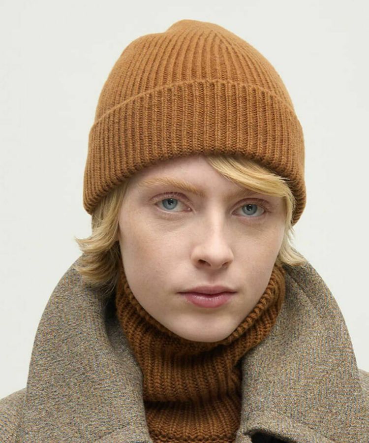 リブニットキャップ(カシミヤ) 全3色