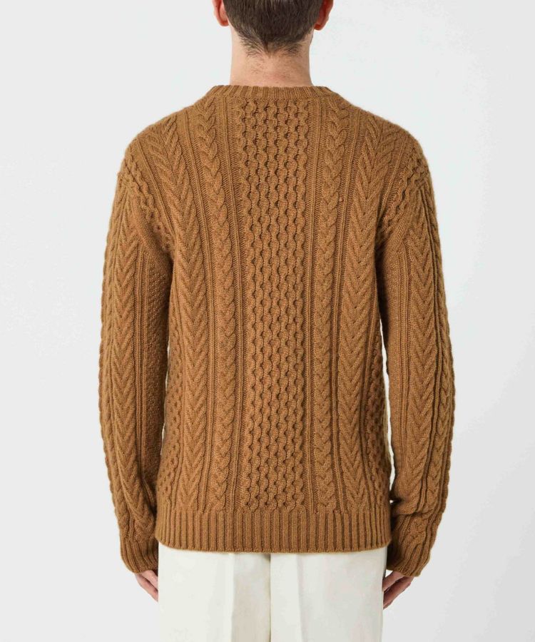 ラウンドネックアランセーター(カシミヤ)(MEN) 全2色 | BRITISH MADE