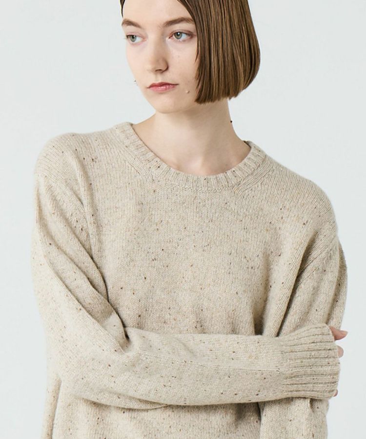 ラウンドネッククロップドセーター(カシミヤ)(WOMEN) 全2色