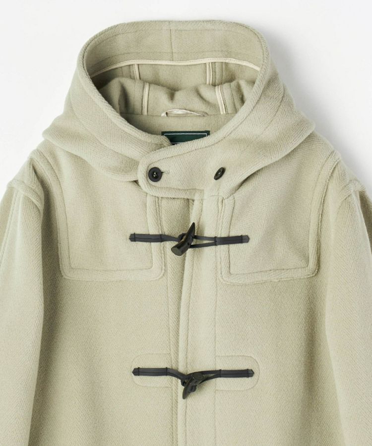 MONTGOMERYウールヘリンボーン ダッフルコート　イギリス製 USED) 90-00s MONTGOMERY BY Tibbett モンゴメリー ヘリンボーン