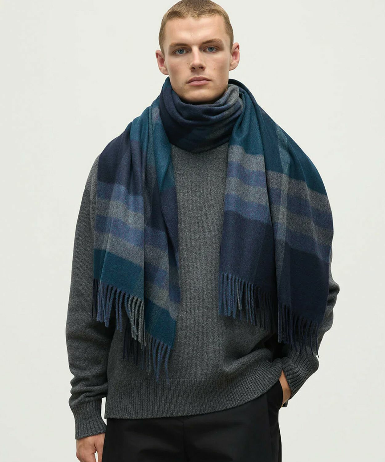 大判タータンチェックストール(新色)(カシミヤ) 全6色 | BRITISH MADE